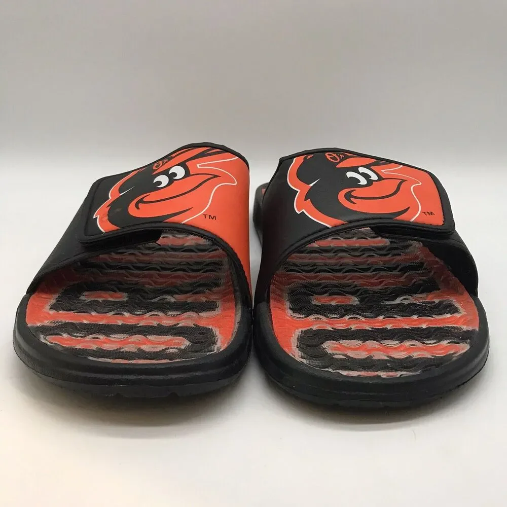 Baltimore Orioles MLB Logo Slide Sandals Men's L (11-12) Baseball Pool Slippers
